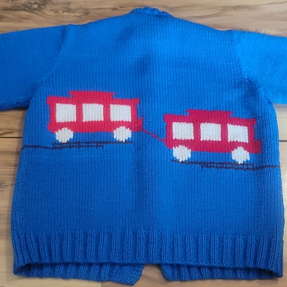 Vintage 50s Childs Train Sweater - Picture 5 of 9